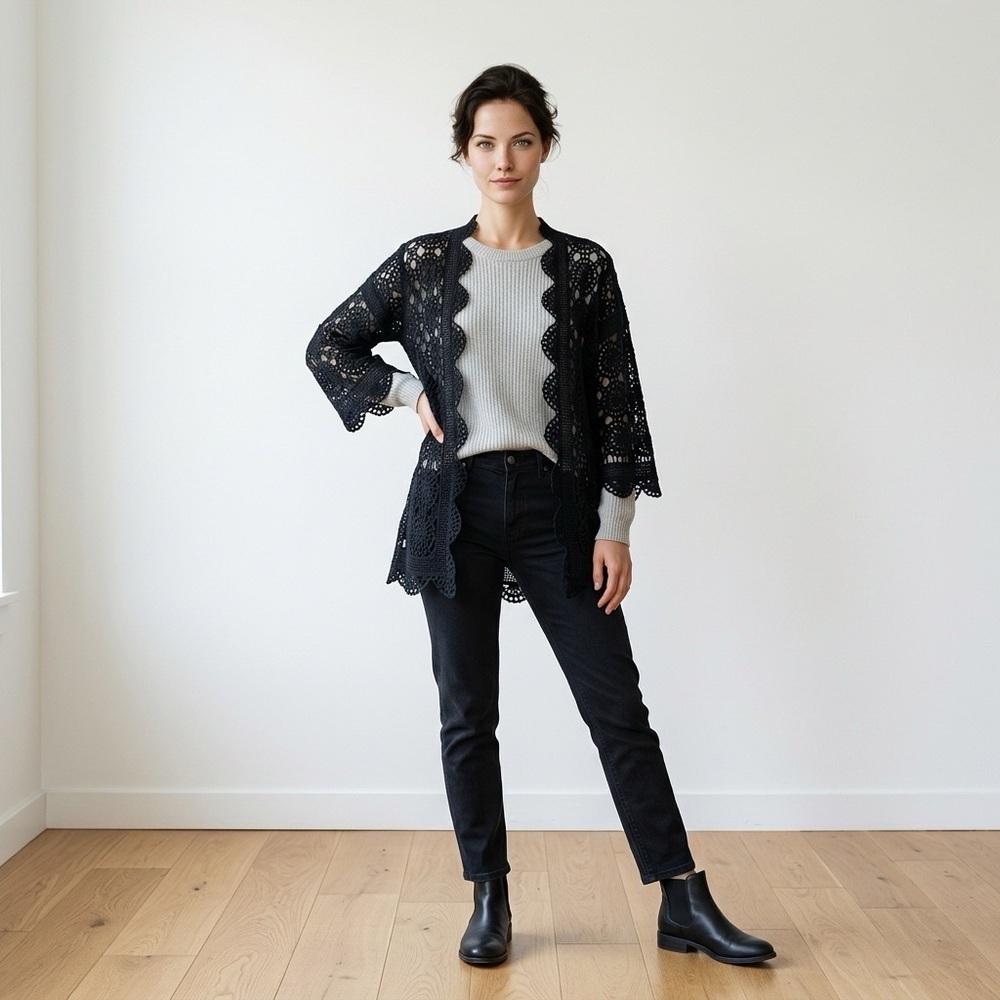 Handmade Ice Dyed Cotton Cardigan